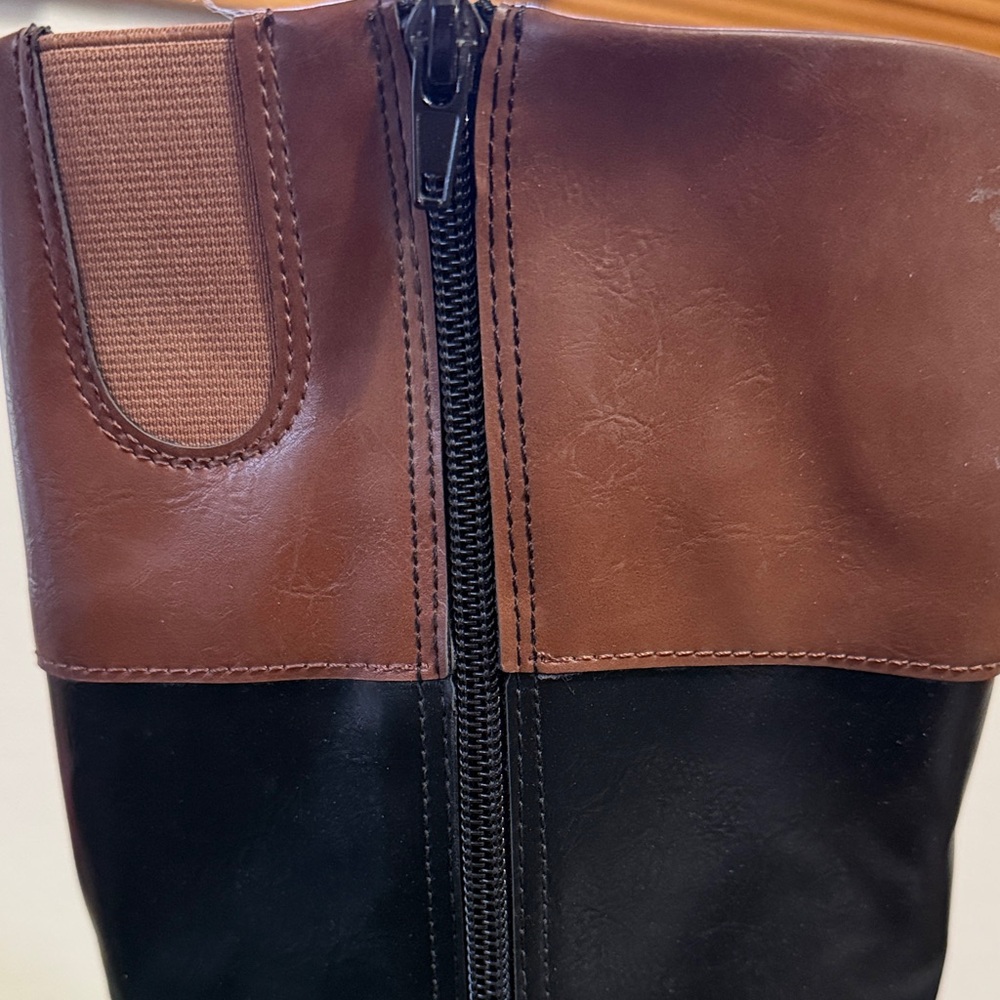 St. John's Bay Black and Brown Over the Knee Riding Boots - Picture 8 of 10